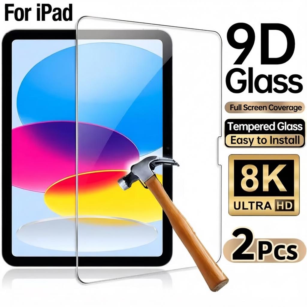 Temu Tablet Accessories - قطعتان من واقيات الشاشة الزجاجية المقواة