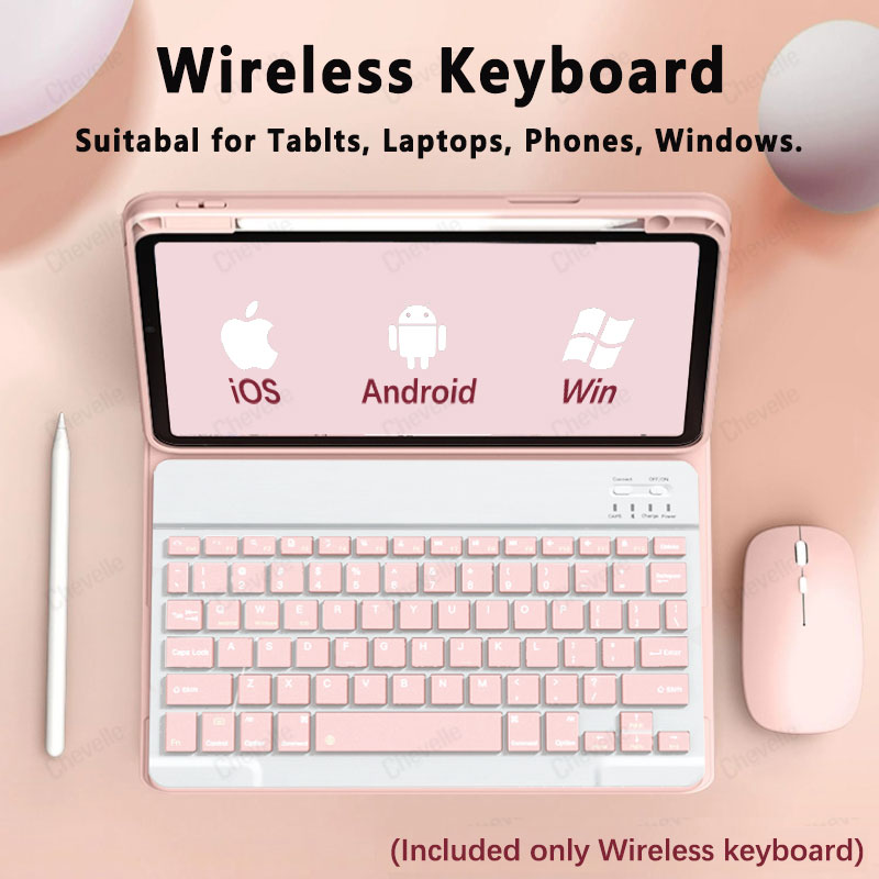 Tablet Accessories Keyboard - لوحة مفاتيح لاسلكية متوافقة مع تقنية