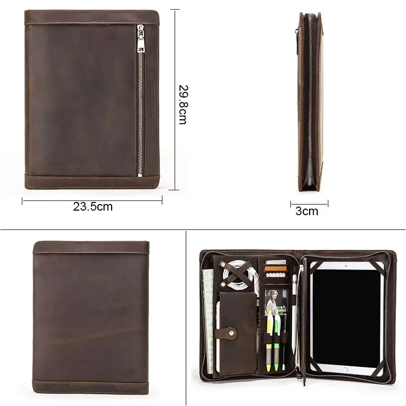 Tablet Tech Accessories - حقيبة تخزين جلدية للأجهزة اللوحية مع