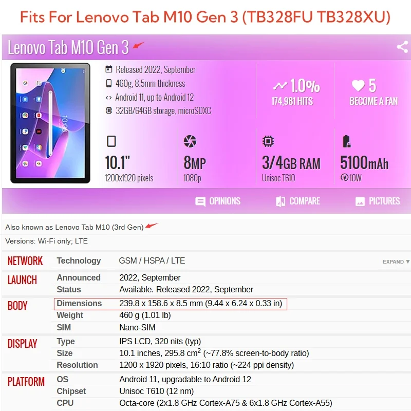 كابا لينوفو تاب M10 3rd Gen 10 - مراجعة Tablet Accessories Case وسعره
